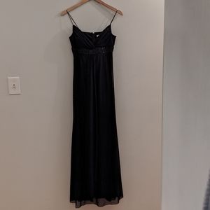 Full Length Prom Formal Dress Black Beading